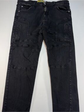 Demolition Biker Moto Jeans Black Cargo Pants Y2K Mens 44